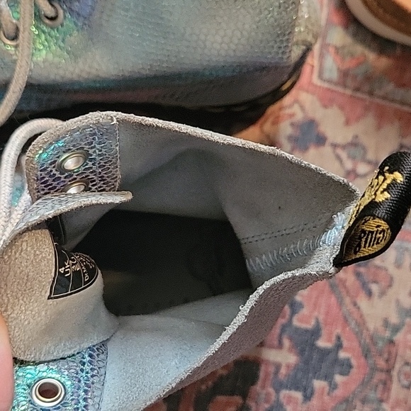 Dr. Marten Pascal Blue Iridescent Texture Boots - Picture 9 of 11